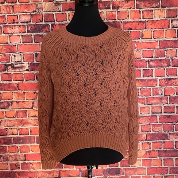 Urban Outfitters Coincidence & Chance Cable Knit Sweater Small Clay/Rust Brown - Picture 4 of 8